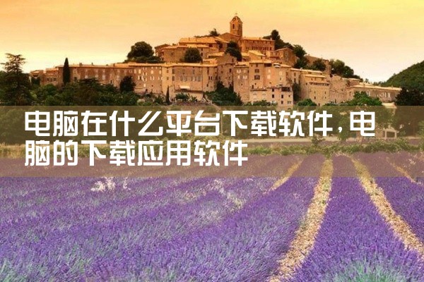 电脑在什么平台下载软件