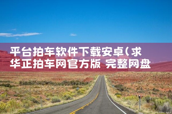 平台拍车软件下载安卓