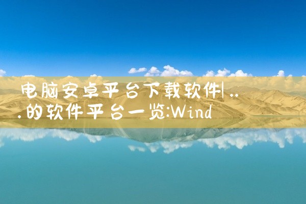 电脑安卓平台下载软件