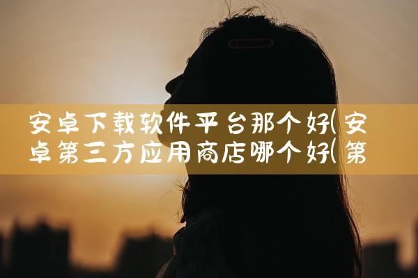 安卓下载软件平台那个好