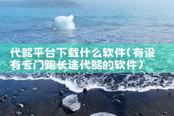 代驾平台下载什么软件